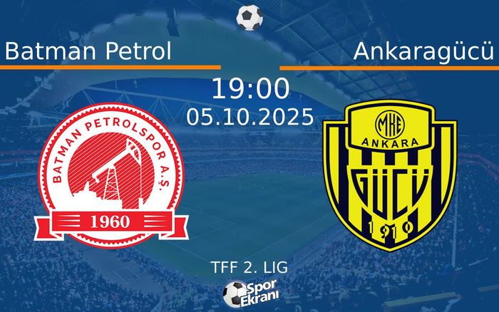 05 Ekim 2025 Batman Petrol vs Ankaragücü maçı Hangi Kanalda Saat Kaçta Yayınlanacak? 05 Ekim 2025 Batman Petrol vs Ankaragücü maçı Hangi Kanalda Saat Kaçta Yayınlanacak?