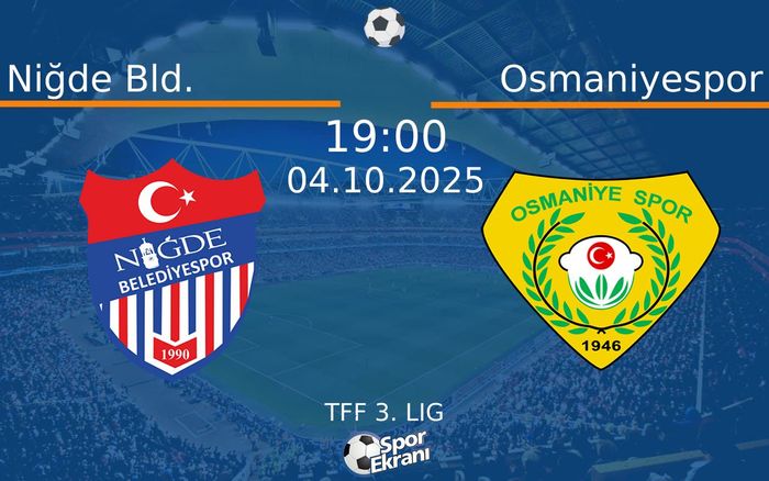 04 Ekim 2025 Niğde Bld. vs Osmaniyespor maçı Hangi Kanalda Saat Kaçta Yayınlanacak? 04 Ekim 2025 Niğde Bld. vs Osmaniyespor maçı Hangi Kanalda Saat Kaçta Yayınlanacak?