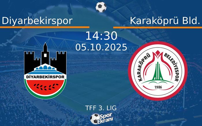 05 Ekim 2025 Diyarbekirspor vs Karaköprü Bld. maçı Hangi Kanalda Saat Kaçta Yayınlanacak? 05 Ekim 2025 Diyarbekirspor vs Karaköprü Bld. maçı Hangi Kanalda Saat Kaçta Yayınlanacak?
