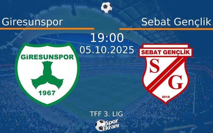 05 Ekim 2025 Giresunspor vs Sebat Gençlik maçı Hangi Kanalda Saat Kaçta Yayınlanacak? 05 Ekim 2025 Giresunspor vs Sebat Gençlik maçı Hangi Kanalda Saat Kaçta Yayınlanacak?