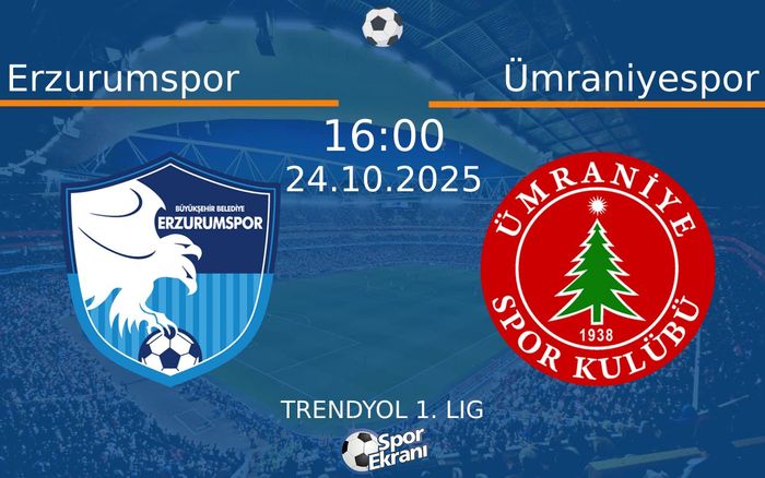 24 Ekim 2025 Erzurumspor vs Ümraniyespor maçı Hangi Kanalda Saat Kaçta Yayınlanacak? 24 Ekim 2025 Erzurumspor vs Ümraniyespor maçı Hangi Kanalda Saat Kaçta Yayınlanacak?
