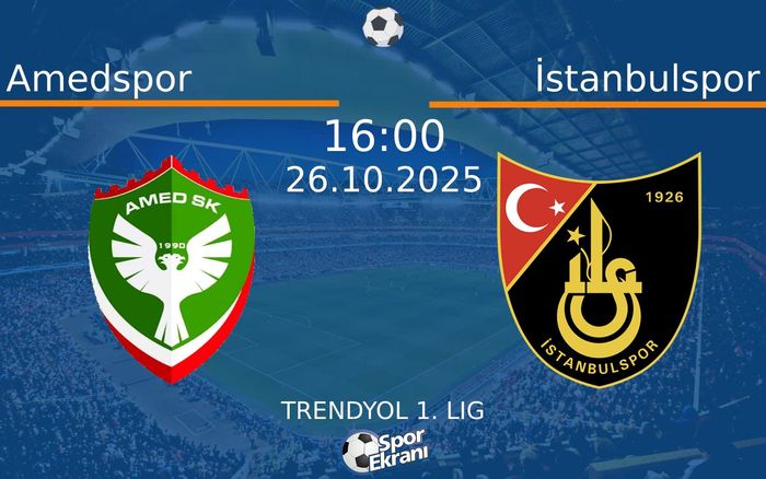 26 Ekim 2025 Amedspor vs İstanbulspor maçı Hangi Kanalda Saat Kaçta Yayınlanacak? 26 Ekim 2025 Amedspor vs İstanbulspor maçı Hangi Kanalda Saat Kaçta Yayınlanacak?