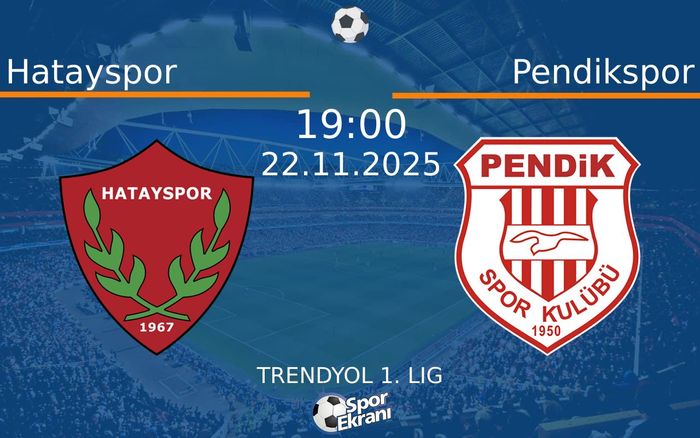 22 Kasım 2025 Hatayspor vs Pendikspor maçı Hangi Kanalda Saat Kaçta Yayınlanacak? 22 Kasım 2025 Hatayspor vs Pendikspor maçı Hangi Kanalda Saat Kaçta Yayınlanacak?