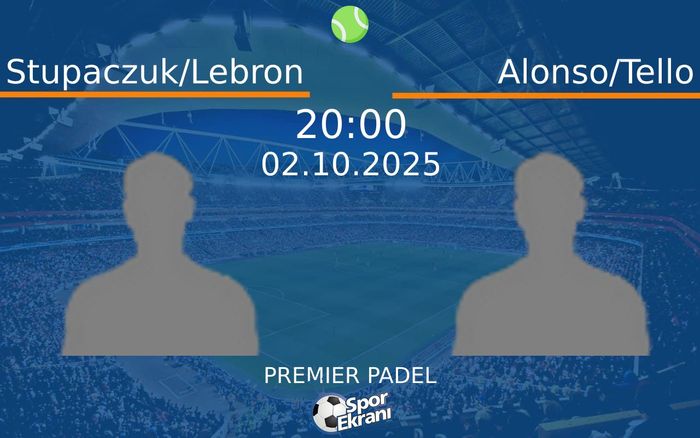02 Ekim 2025 Stupaczuk/Lebron vs Alonso/Tello maçı Hangi Kanalda Saat Kaçta Yayınlanacak? 02 Ekim 2025 Stupaczuk/Lebron vs Alonso/Tello maçı Hangi Kanalda Saat Kaçta Yayınlanacak?