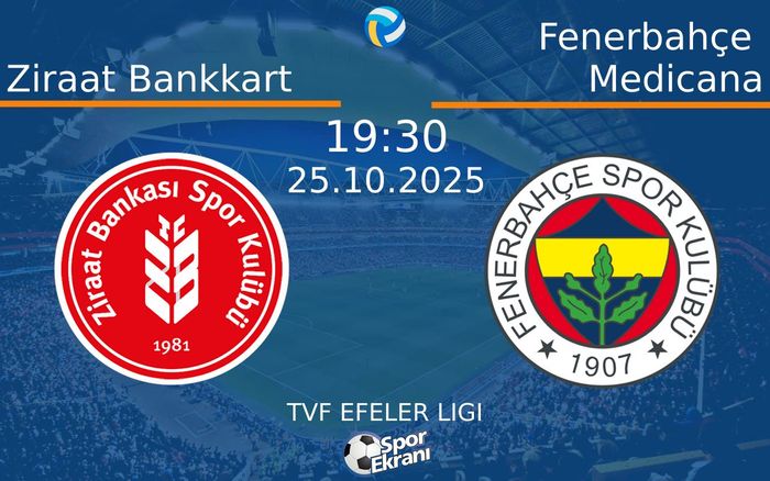 25 Ekim 2025 Ziraat Bankkart vs Fenerbahçe Medicana maçı Hangi Kanalda Saat Kaçta Yayınlanacak? 25 Ekim 2025 Ziraat Bankkart vs Fenerbahçe Medicana maçı Hangi Kanalda Saat Kaçta Yayınlanacak?