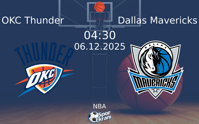 06 Aralık 2025 OKC Thunder vs Dallas Mavericks maçı Hangi Kanalda Saat Kaçta Yayınlanacak?