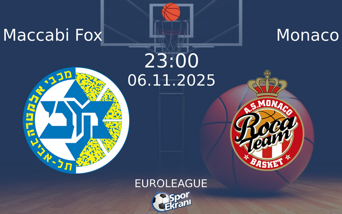 06 Kasım 2025 Maccabi Fox vs Monaco maçı Hangi Kanalda Saat Kaçta Yayınlanacak? 06 Kasım 2025 Maccabi Fox vs Monaco maçı Hangi Kanalda Saat Kaçta Yayınlanacak?