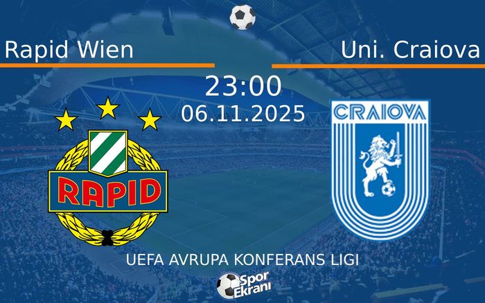 06 Kasım 2025 Rapid Wien vs Uni. Craiova maçı Hangi Kanalda Saat Kaçta Yayınlanacak? 06 Kasım 2025 Rapid Wien vs Uni. Craiova maçı Hangi Kanalda Saat Kaçta Yayınlanacak?