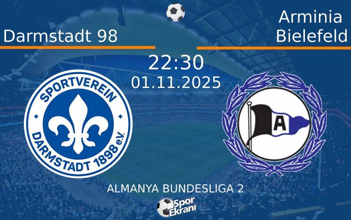 01 Kasım 2025 Darmstadt 98 vs Arminia Bielefeld maçı Hangi Kanalda Saat Kaçta Yayınlanacak? 01 Kasım 2025 Darmstadt 98 vs Arminia Bielefeld maçı Hangi Kanalda Saat Kaçta Yayınlanacak?