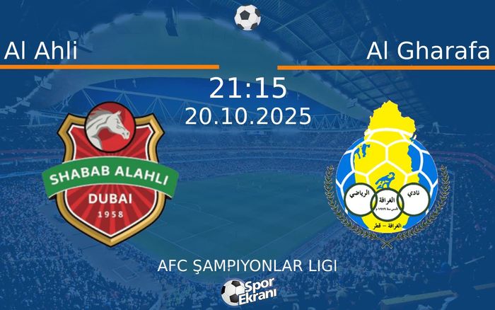 20 Ekim 2025 Al Ahli vs Al Gharafa maçı Hangi Kanalda Saat Kaçta Yayınlanacak? 20 Ekim 2025 Al Ahli vs Al Gharafa maçı Hangi Kanalda Saat Kaçta Yayınlanacak?