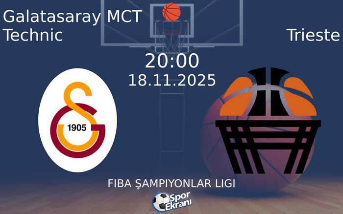 18 Kasım 2025 Galatasaray MCT Technic vs Trieste maçı Hangi Kanalda Saat Kaçta Yayınlanacak? 18 Kasım 2025 Galatasaray MCT Technic vs Trieste maçı Hangi Kanalda Saat Kaçta Yayınlanacak?