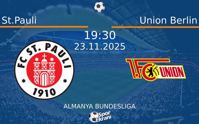 23 Kasım 2025 St.Pauli vs Union Berlin maçı Hangi Kanalda Saat Kaçta Yayınlanacak? 23 Kasım 2025 St.Pauli vs Union Berlin maçı Hangi Kanalda Saat Kaçta Yayınlanacak?