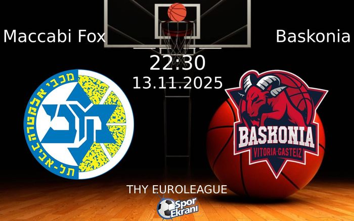 13 Kasım 2025 Maccabi Fox vs Baskonia maçı Hangi Kanalda Saat Kaçta Yayınlanacak?