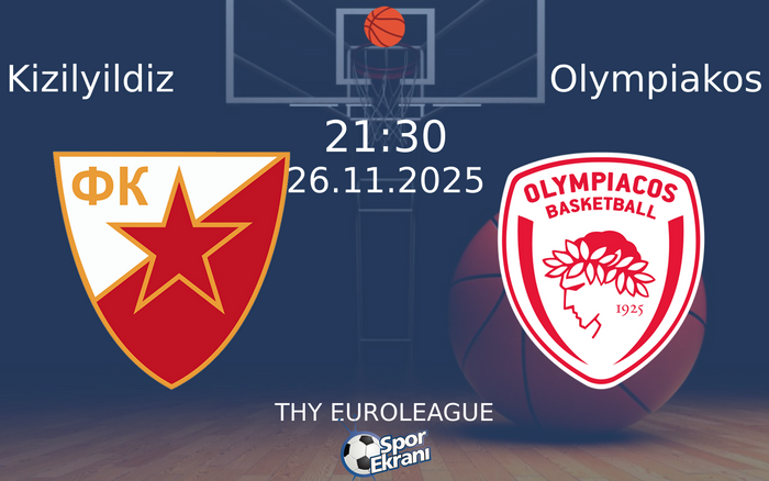 26 Kasım 2025 Kizilyildiz vs Olympiakos maçı Hangi Kanalda Saat Kaçta Yayınlanacak? 26 Kasım 2025 Kizilyildiz vs Olympiakos maçı Hangi Kanalda Saat Kaçta Yayınlanacak?