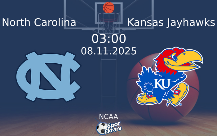 08 Kasım 2025 North Carolina vs Kansas Jayhawks maçı Hangi Kanalda Saat Kaçta Yayınlanacak? 08 Kasım 2025 North Carolina vs Kansas Jayhawks maçı Hangi Kanalda Saat Kaçta Yayınlanacak?