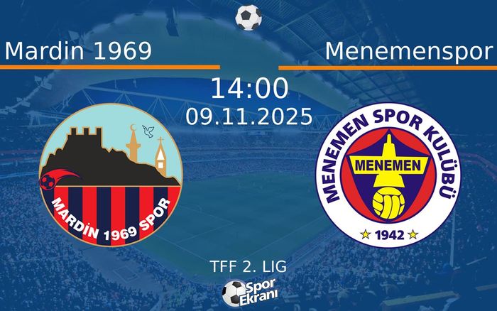 09 Kasım 2025 Mardin 1969 vs Menemenspor maçı Hangi Kanalda Saat Kaçta Yayınlanacak? 09 Kasım 2025 Mardin 1969 vs Menemenspor maçı Hangi Kanalda Saat Kaçta Yayınlanacak?