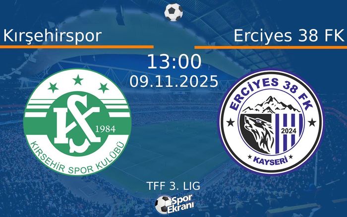 09 Kasım 2025 Kırşehirspor vs Erciyes 38 FK maçı Hangi Kanalda Saat Kaçta Yayınlanacak? 09 Kasım 2025 Kırşehirspor vs Erciyes 38 FK maçı Hangi Kanalda Saat Kaçta Yayınlanacak?