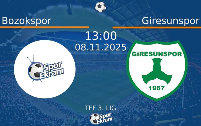 08 Kasım 2025 Bozokspor vs Giresunspor maçı Hangi Kanalda Saat Kaçta Yayınlanacak? 08 Kasım 2025 Bozokspor vs Giresunspor maçı Hangi Kanalda Saat Kaçta Yayınlanacak?
