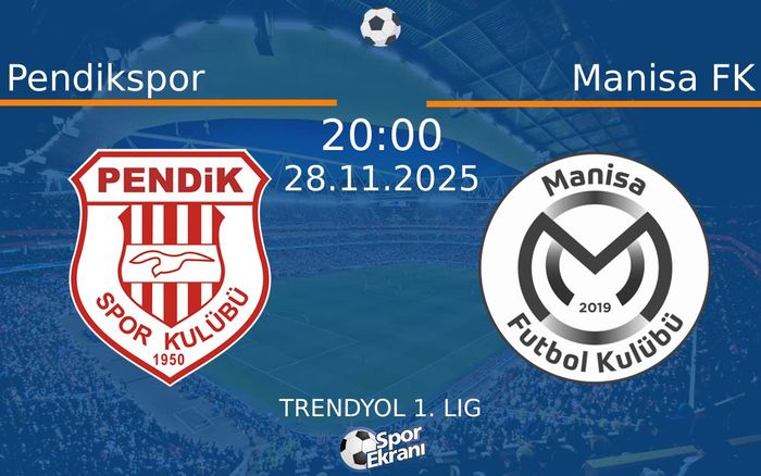28 Kasım 2025 Pendikspor vs Manisa FK maçı Hangi Kanalda Saat Kaçta Yayınlanacak? 28 Kasım 2025 Pendikspor vs Manisa FK maçı Hangi Kanalda Saat Kaçta Yayınlanacak?