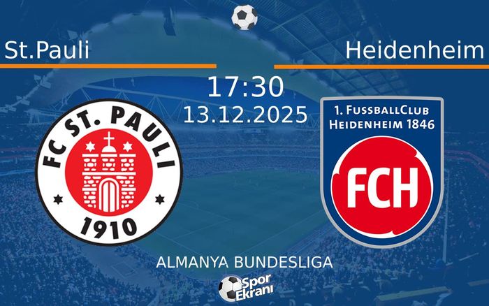13 Aralık 2025 St.Pauli vs Heidenheim maçı Hangi Kanalda Saat Kaçta Yayınlanacak?