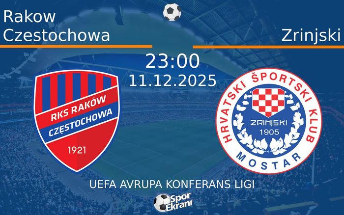 11 Aralık 2025 Rakow Czestochowa vs Zrinjski maçı Hangi Kanalda Saat Kaçta Yayınlanacak? 11 Aralık 2025 Rakow Czestochowa vs Zrinjski maçı Hangi Kanalda Saat Kaçta Yayınlanacak?