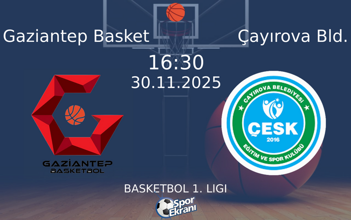 30 Kasım 2025 Gaziantep Basket vs Çayırova Bld. maçı Hangi Kanalda Saat Kaçta Yayınlanacak?