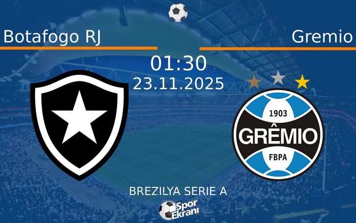 23 Kasım 2025 Botafogo RJ vs Gremio maçı Hangi Kanalda Saat Kaçta Yayınlanacak? 23 Kasım 2025 Botafogo RJ vs Gremio maçı Hangi Kanalda Saat Kaçta Yayınlanacak?