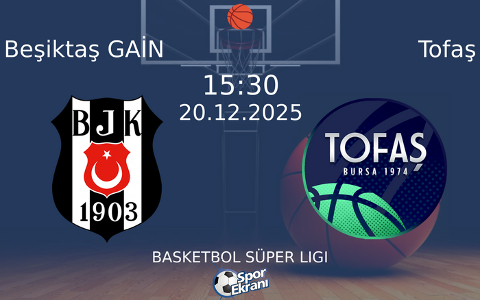 20 Aralık 2025 Beşiktaş GAİN vs Tofaş maçı Hangi Kanalda Saat Kaçta Yayınlanacak?
