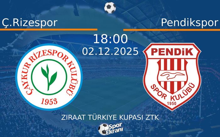 02 Aralık 2025 Ç.Rizespor vs Pendikspor maçı Hangi Kanalda Saat Kaçta Yayınlanacak? 02 Aralık 2025 Ç.Rizespor vs Pendikspor maçı Hangi Kanalda Saat Kaçta Yayınlanacak?