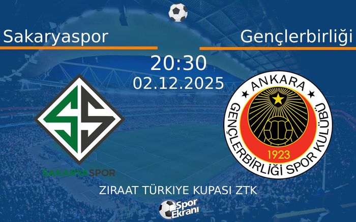02 Aralık 2025 Sakaryaspor vs Gençlerbirliği maçı Hangi Kanalda Saat Kaçta Yayınlanacak? 02 Aralık 2025 Sakaryaspor vs Gençlerbirliği maçı Hangi Kanalda Saat Kaçta Yayınlanacak?