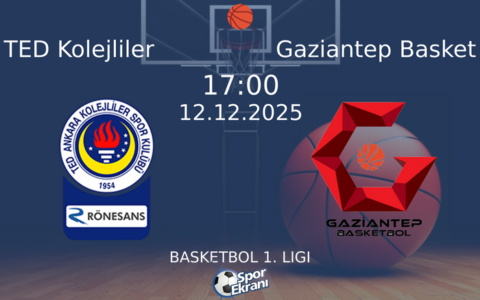 12 Aralık 2025 TED Kolejliler vs Gaziantep Basket maçı Hangi Kanalda Saat Kaçta Yayınlanacak?