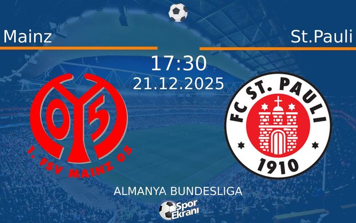 21 Aralık 2025 Mainz vs St.Pauli maçı Hangi Kanalda Saat Kaçta Yayınlanacak?