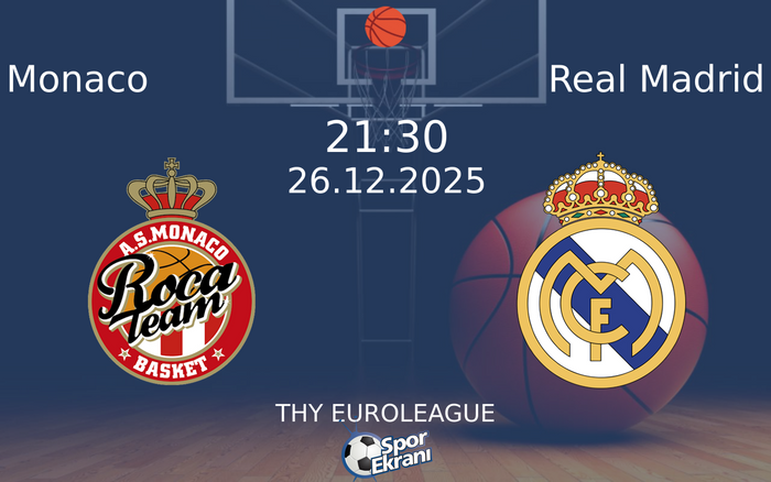 26 Aralık 2025 Monaco vs Real Madrid maçı Hangi Kanalda Saat Kaçta Yayınlanacak?