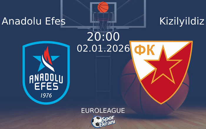 02 Ocak 2026 Anadolu Efes vs Kizilyildiz maçı Hangi Kanalda Saat Kaçta Yayınlanacak?