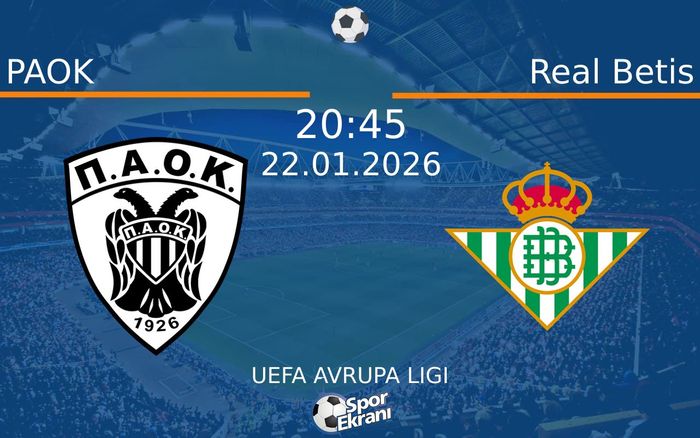 22 Ocak 2026 PAOK vs Real Betis maçı Hangi Kanalda Saat Kaçta Yayınlanacak?