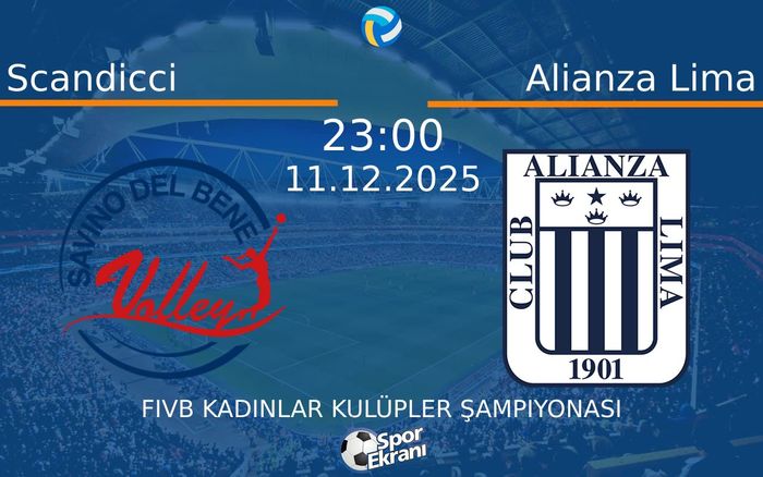 11 Aralık 2025 Scandicci vs Alianza Lima maçı Hangi Kanalda Saat Kaçta Yayınlanacak? 11 Aralık 2025 Scandicci vs Alianza Lima maçı Hangi Kanalda Saat Kaçta Yayınlanacak?