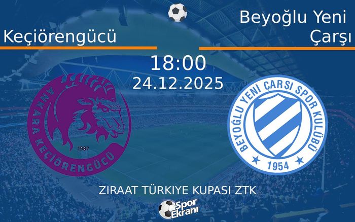 24 Aralık 2025 Keçiörengücü vs Beyoğlu Yeni Çarşı maçı Hangi Kanalda Saat Kaçta Yayınlanacak?