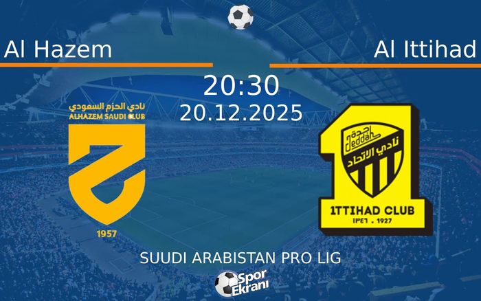 20 Aralık 2025 Al Hazem vs Al Ittihad maçı Hangi Kanalda Saat Kaçta Yayınlanacak? 20 Aralık 2025 Al Hazem vs Al Ittihad maçı Hangi Kanalda Saat Kaçta Yayınlanacak?