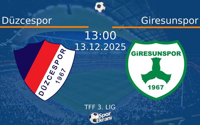 13 Aralık 2025 Düzcespor vs Giresunspor maçı Hangi Kanalda Saat Kaçta Yayınlanacak? 13 Aralık 2025 Düzcespor vs Giresunspor maçı Hangi Kanalda Saat Kaçta Yayınlanacak?