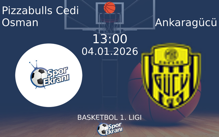 04 Ocak 2026 Pizzabulls Cedi Osman vs Ankaragücü maçı Hangi Kanalda Saat Kaçta Yayınlanacak? 04 Ocak 2026 Pizzabulls Cedi Osman vs Ankaragücü maçı Hangi Kanalda Saat Kaçta Yayınlanacak?