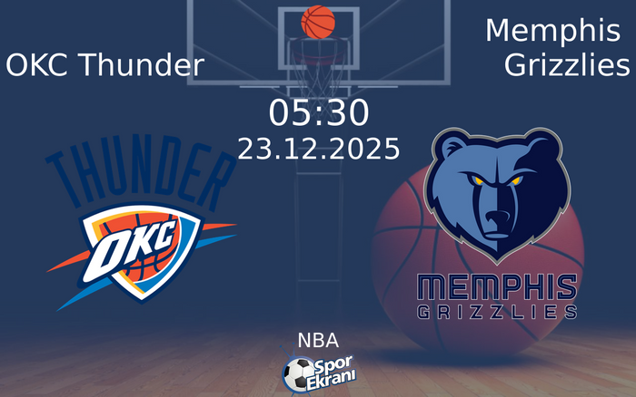 23 Aralık 2025 OKC Thunder vs Memphis Grizzlies maçı Hangi Kanalda Saat Kaçta Yayınlanacak?