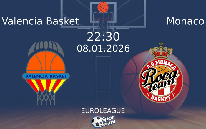 08 Ocak 2026 Valencia Basket vs Monaco maçı Hangi Kanalda Saat Kaçta Yayınlanacak? 08 Ocak 2026 Valencia Basket vs Monaco maçı Hangi Kanalda Saat Kaçta Yayınlanacak?