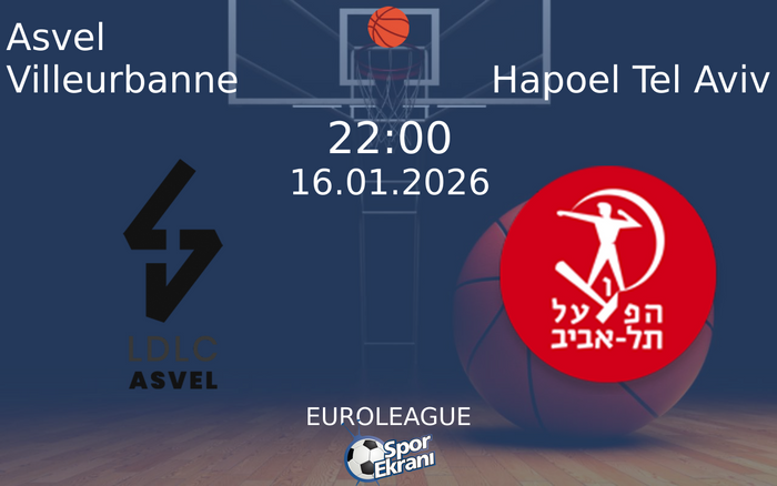 16 Ocak 2026 Asvel Villeurbanne vs Hapoel Tel Aviv maçı Hangi Kanalda Saat Kaçta Yayınlanacak?
