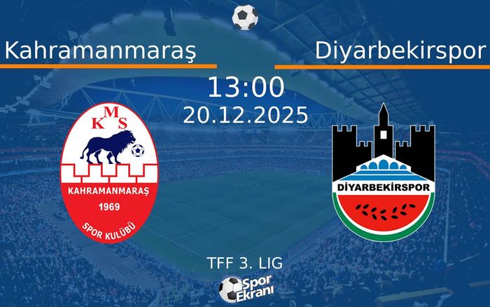 20 Aralık 2025 Kahramanmaraş vs Diyarbekirspor maçı Hangi Kanalda Saat Kaçta Yayınlanacak? 20 Aralık 2025 Kahramanmaraş vs Diyarbekirspor maçı Hangi Kanalda Saat Kaçta Yayınlanacak?
