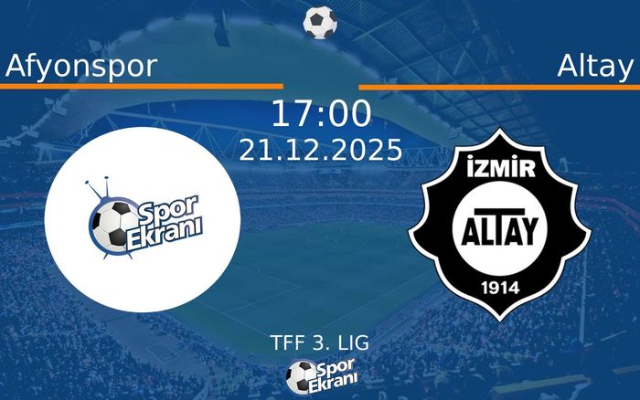 21 Aralık 2025 Afyonspor vs Altay maçı Hangi Kanalda Saat Kaçta Yayınlanacak? 21 Aralık 2025 Afyonspor vs Altay maçı Hangi Kanalda Saat Kaçta Yayınlanacak?