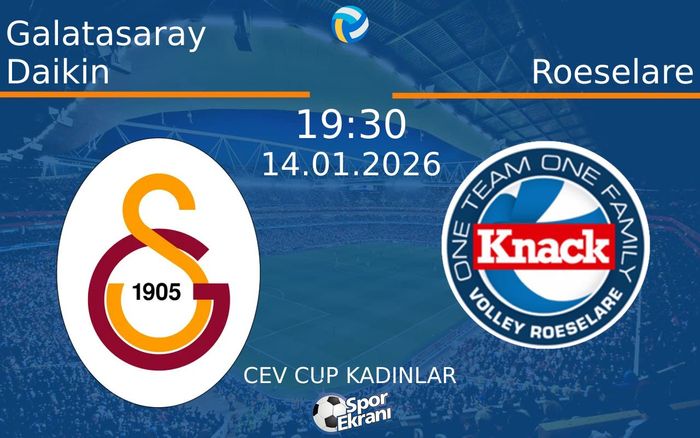 14 Ocak 2026 Galatasaray Daikin vs Roeselare maçı Hangi Kanalda Saat Kaçta Yayınlanacak?