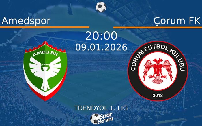 09 Ocak 2026 Amedspor vs Çorum FK maçı Hangi Kanalda Saat Kaçta Yayınlanacak? 09 Ocak 2026 Amedspor vs Çorum FK maçı Hangi Kanalda Saat Kaçta Yayınlanacak?