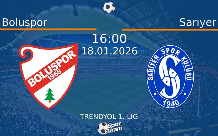18 Ocak 2026 Boluspor vs Sarıyer maçı Hangi Kanalda Saat Kaçta Yayınlanacak? 18 Ocak 2026 Boluspor vs Sarıyer maçı Hangi Kanalda Saat Kaçta Yayınlanacak?