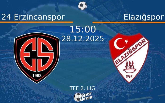 28 Aralık 2025 24 Erzincanspor vs Elazığspor maçı Hangi Kanalda Saat Kaçta Yayınlanacak? 28 Aralık 2025 24 Erzincanspor vs Elazığspor maçı Hangi Kanalda Saat Kaçta Yayınlanacak?