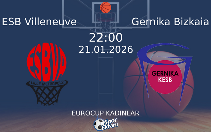 21 Ocak 2026 ESB Villeneuve vs Gernika Bizkaia maçı Hangi Kanalda Saat Kaçta Yayınlanacak?